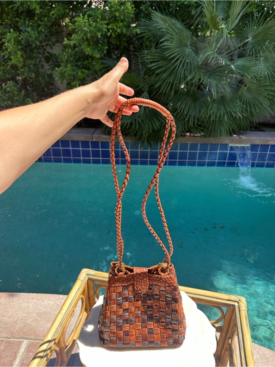 Cem Handbags - Vintage Woven Leather Bucket Bag